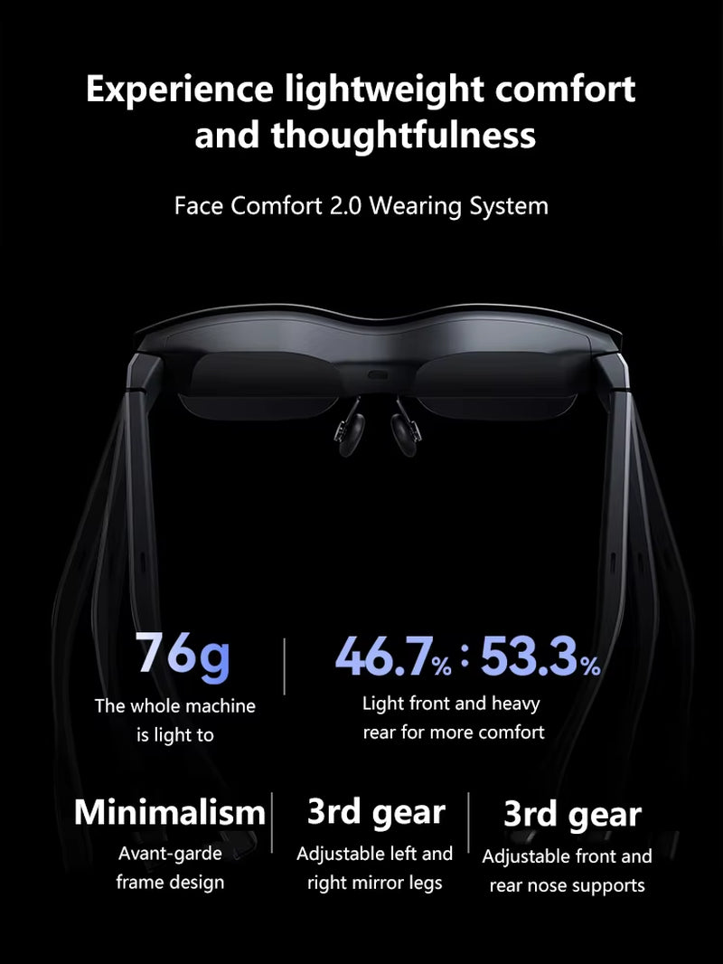 TCL Rayneo Air 2 Smart AR Glasses HD Giant Screen Viewing Glasses 1080P 120Hz Giant Screen Portable XR Glasses