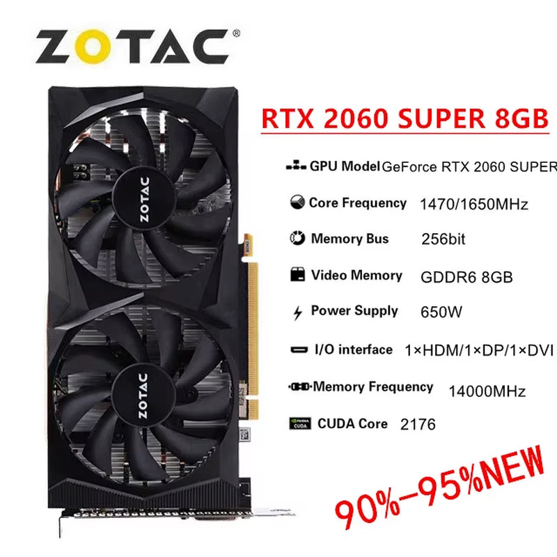 RTX 2060 SUPER 8GB Video Cards GPU RTX2060 6G GAMING Graphic Card 2060 GTX Graphics Cards Nvidia Video Card GPU Desktop PC