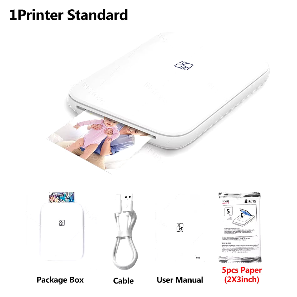 MT53 Color Photo Portable Printer Mobile Phone Mini Handheld Pocket Wifi Bluetooth Printing Machine 2X3 Inch Sticky-Backed Paper